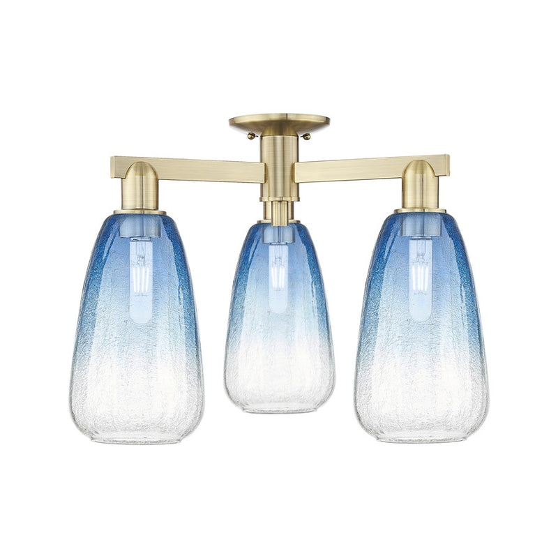 Innovations Brookhaven Almond 3Lt 24" Semi-Flush, AB/SB - 716-3F-AB-G480-6SB