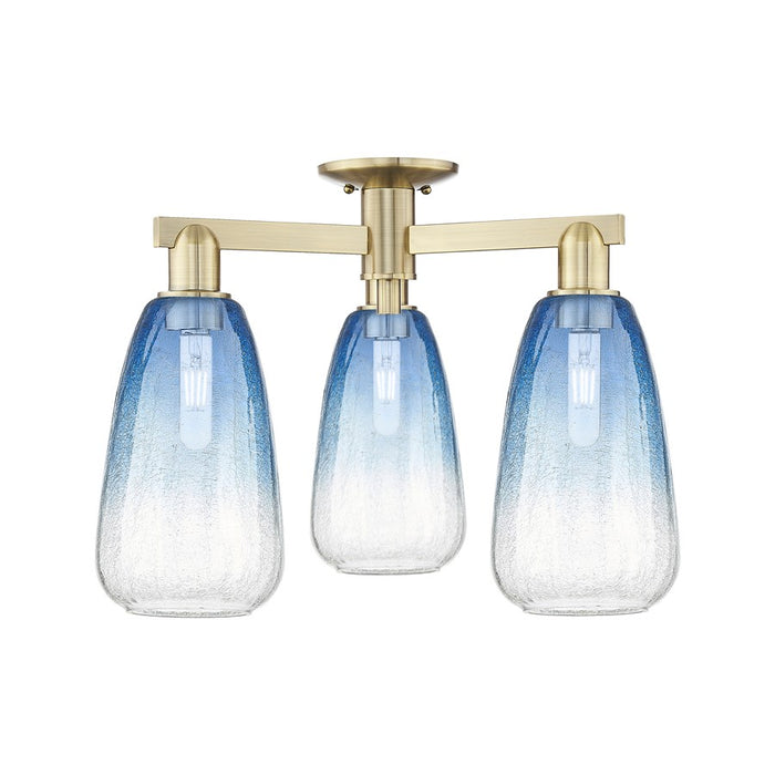 Innovations Brookhaven Almond 3Lt 24" Semi-Flush, AB/SB - 716-3F-AB-G480-6SB