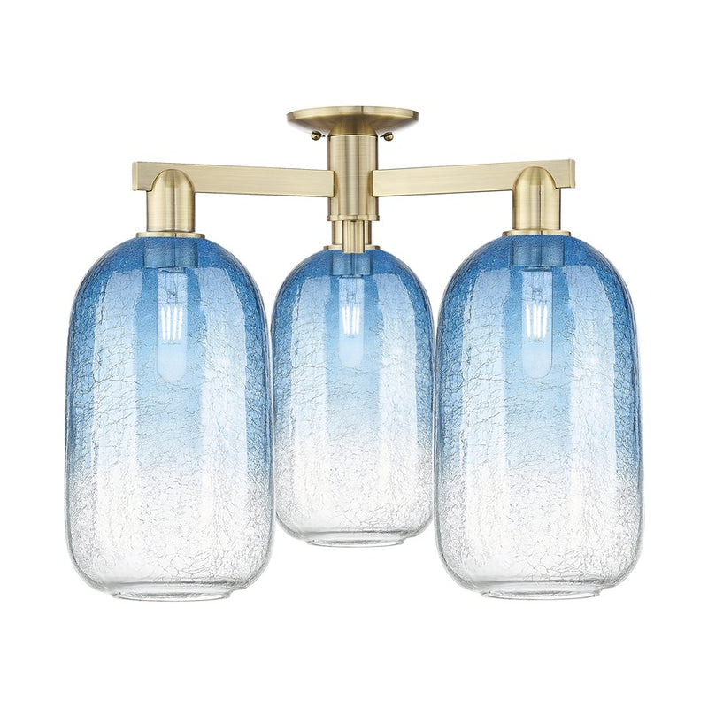 Innovations Brookhaven Cloche 3Lt 25" Semi-Flush, AB/SB - 716-3F-AB-G482-7SB