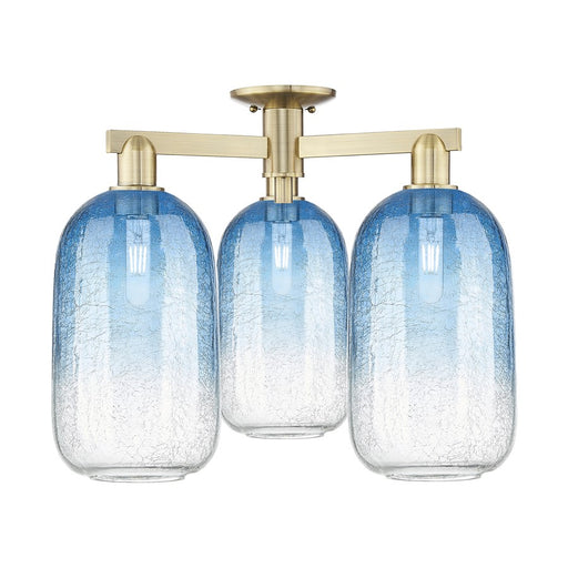 Innovations Brookhaven Cloche 3Lt 25" Semi-Flush, AB/SB - 716-3F-AB-G482-7SB