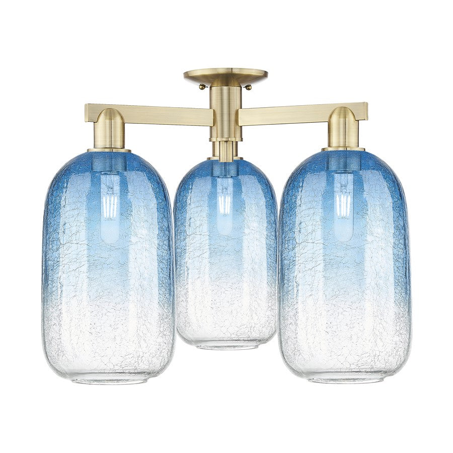 Innovations Brookhaven Cloche 3Lt 25" Semi-Flush, AB/SB - 716-3F-AB-G482-7SB