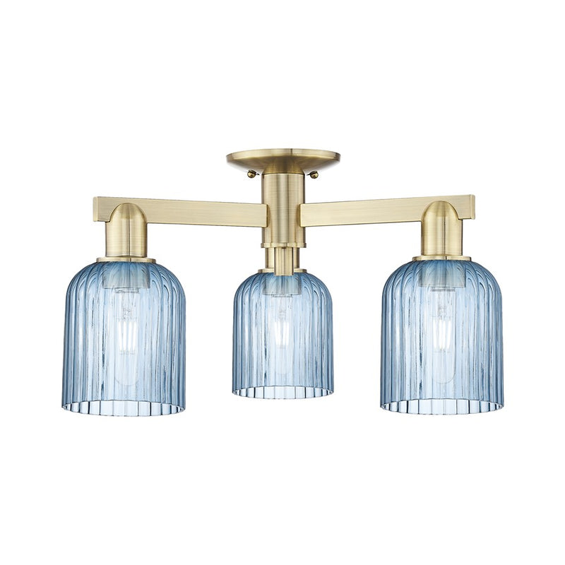Innovations Bridal Veil 3Lt 23" Semi-Flush, AB/Blue - 716-3F-AB-G559-5BL