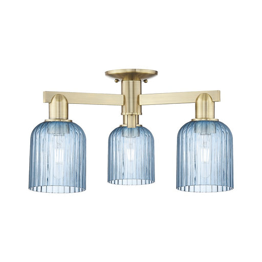 Innovations Bridal Veil 3Lt 23" Semi-Flush, AB/Blue - 716-3F-AB-G559-5BL