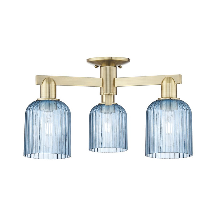 Innovations Bridal Veil 3Lt 23" Semi-Flush, AB/Blue - 716-3F-AB-G559-5BL