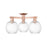 Innovations Preston 3Lt 25" Globe Semi-Flush, Copper/Clear - 716-3F-AC-G458-7CL