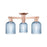 Innovations Bridal Veil 3Lt 23" Semi-Flush, Copper/Blue - 716-3F-AC-G559-5BL