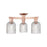 Innovations Bridal Veil 3Lt 23" Semi-Flush, Copper/Clear - 716-3F-AC-G559-5CL