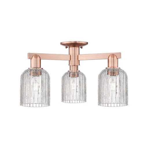 Innovations Bridal Veil 3Lt 23" Semi-Flush, Copper/Clear - 716-3F-AC-G559-5CL