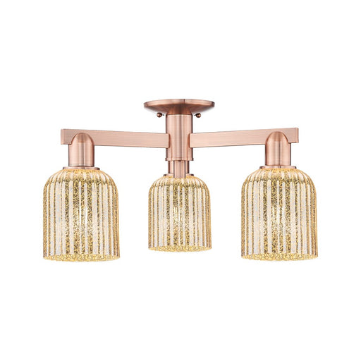 Innovations Bridal Veil 3Lt 23" Semi-Flush, Copper/Mercury - 716-3F-AC-G559-5ME