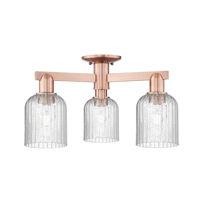Innovations Bridal Veil 3Lt 23" Semi-Flush, Copper/Seed - 716-3F-AC-G559-5SDY