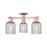 Innovations Bridal Veil 3Lt 23" Semi-Flush, Copper/Smoke - 716-3F-AC-G559-5SM