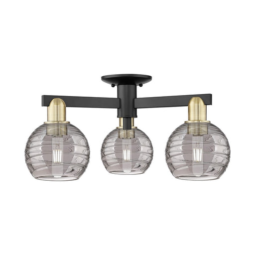 Innovations Athens Deco Swirl 3Lt 23" Semi-Flush, BKBS/SM - 716-3F-BAB-G1213-6SM