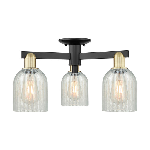 Innovations Caledonia 23in 3-Light Semi-Flush Mount | Industrial Black Antique Brass and Mouchette Glass | Entryway & Hallway | Model 716-3F-BAB-G2511