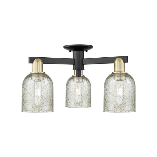Innovations Caledonia 23in 3-Light Semi-Flush Mount | Industrial Black Antique Brass and Mica Glass | Kitchen & Hallway | 22.5 x | Model 716-3F-BAB-G259
