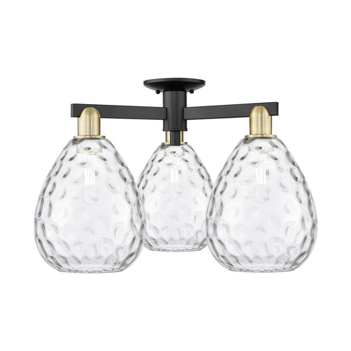 Innovations Waverly 26in 3-Light Semi-Flush Mount | Industrial Black Antique Brass and Clear Glass | Kitchen & Hallway | 25.5 x | Model 716-3F-BAB-G372