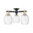 Innovations Preston 3Lt 24" Bulb Semi-Flush, BKBS/Clear - 716-3F-BAB-G459-6CL