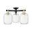 Innovations Preston 3Lt 24" Jar Semi-Flush, BKBS/Clear - 716-3F-BAB-G460-7CL