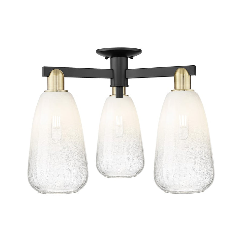 Innovations Brookhaven Almond 3Lt 24" Semi-Flush, BKS/OP - 716-3F-BAB-G480-6OP