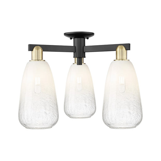 Innovations Brookhaven Almond 3Lt 24" Semi-Flush, BKS/OP - 716-3F-BAB-G480-6OP