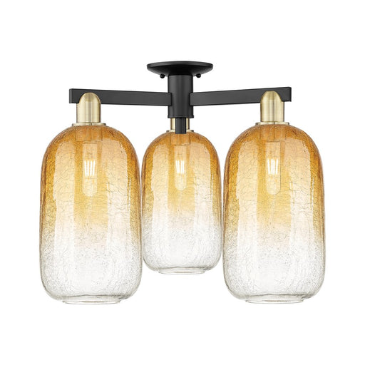 Innovations Brookhaven Cloche 3Lt 25" Semi-Flush, BKBS/AM - 716-3F-BAB-G482-7AM