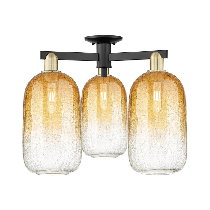 Innovations Brookhaven Cloche 3Lt 25" Semi-Flush, BKBS/AM - 716-3F-BAB-G482-7AM