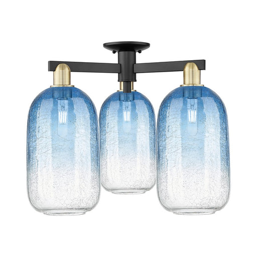 Innovations Brookhaven Cloche 3Lt 25" Semi-Flush, BKBS/SB - 716-3F-BAB-G482-7SB