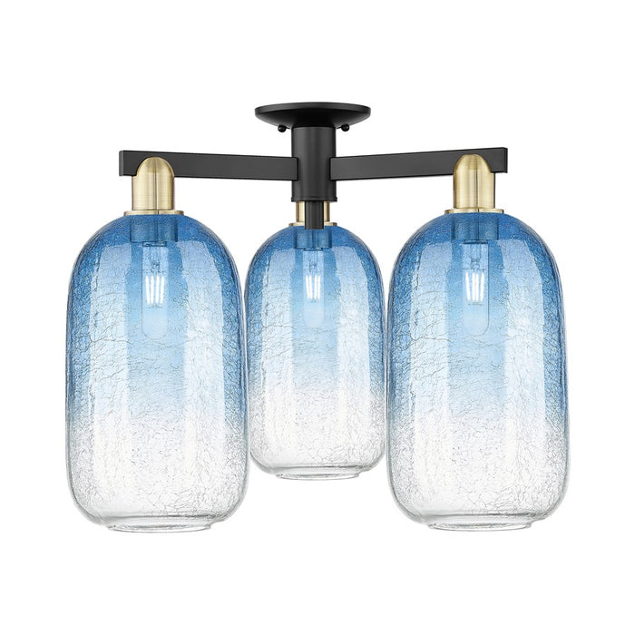 Innovations Brookhaven Cloche 3Lt 25" Semi-Flush, BKBS/SB - 716-3F-BAB-G482-7SB