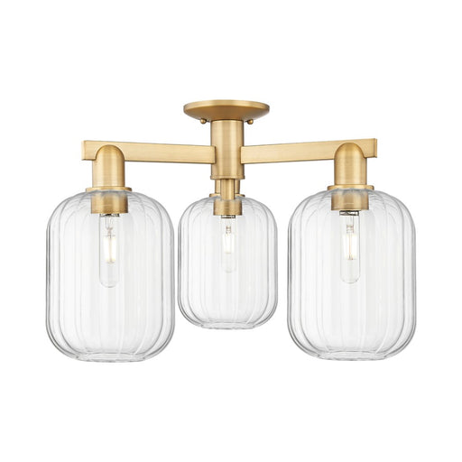 Innovations Preston 3Lt 24" Jar Semi-Flush, BB/Clear - 716-3F-BB-G460-7CL