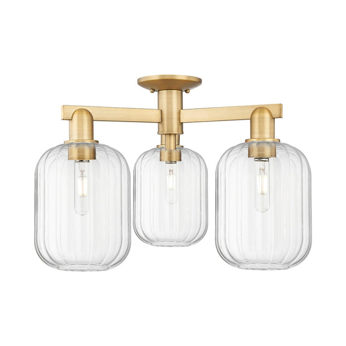 Innovations Preston 3Lt 24" Jar Semi-Flush, BB/Clear - 716-3F-BB-G460-7CL