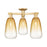 Innovations Brookhaven Almond 3Lt 24" Semi-Flush, BB/Amber - 716-3F-BB-G480-6AM