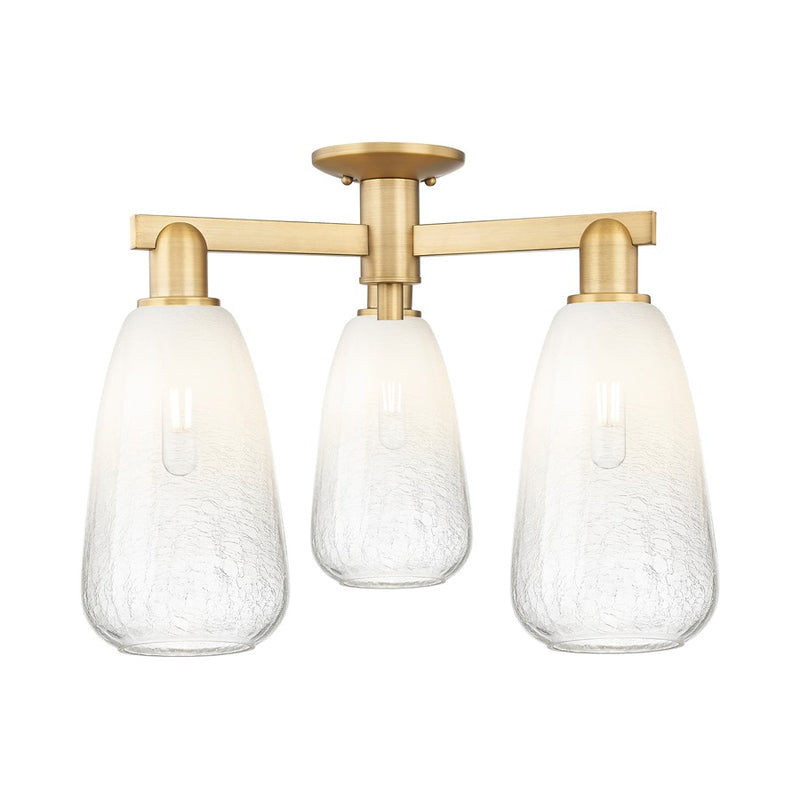 Innovations Brookhaven Almond 3Lt 24" Semi-Flush, BB/Opal - 716-3F-BB-G480-6OP