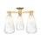 Innovations Brookhaven Almond 3Lt 24" Semi-Flush, BB/Opal - 716-3F-BB-G480-6OP