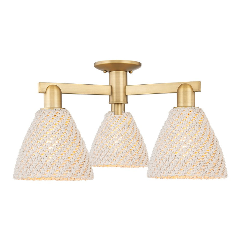 Innovations NB Dome 3Lt 25" Semi-Flush, BB/NF - 716-3F-BB-NBD-75-NAT