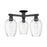 Innovations Preston 3Lt 24" Flute Semi-Flush, Black/Clear - 716-3F-BK-G457-6CL