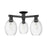 Innovations Preston 3Lt 24" Bulb Semi-Flush, Black/Clear - 716-3F-BK-G459-6CL