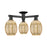 Innovations Preston 3Lt 24" Bulb Semi-Flush, Black/Mercury - 716-3F-BK-G459-6ME