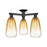 Innovations Brookhaven Almond 3Lt 24" Semi-Flush, BK/AM - 716-3F-BK-G480-6AM