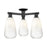 Innovations Brookhaven Almond 3Lt 24" Semi-Flush, BK/Opal - 716-3F-BK-G480-6OP