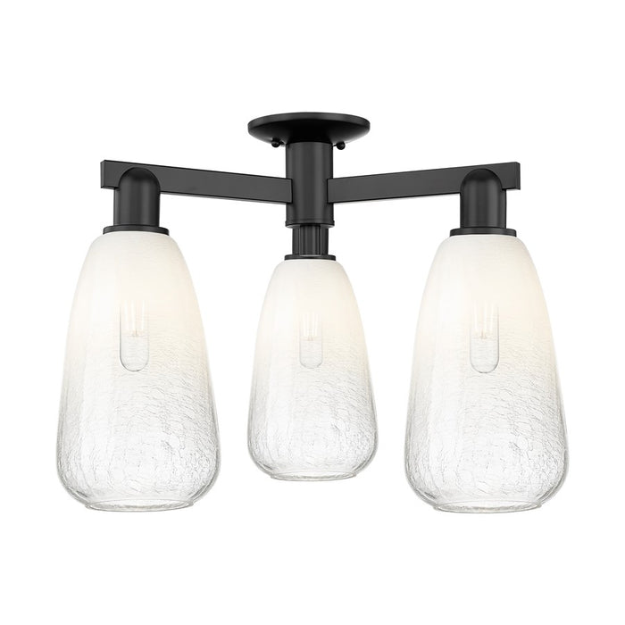 Innovations Brookhaven Almond 3Lt 24" Semi-Flush, BK/Opal - 716-3F-BK-G480-6OP