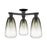 Innovations Brookhaven Almond 3Lt 24" Semi-Flush, BK/Slate - 716-3F-BK-G480-6SL