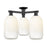 Innovations Brookhaven Cloche 3Lt 25" Semi-Flush, BK/Opal - 716-3F-BK-G482-7OP