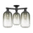 Innovations Brookhaven Cloche 3Lt 25" Semi-Flush, BK/Slate - 716-3F-BK-G482-7SL