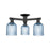 Innovations Bridal Veil 3Lt 23" Semi-Flush, Black/Blue - 716-3F-BK-G559-5BL