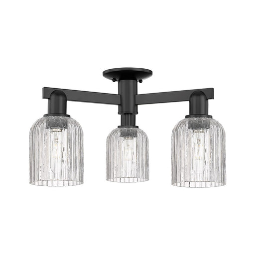 Innovations Bridal Veil 3Lt 23" Semi-Flush, Black/Clear - 716-3F-BK-G559-5CL