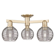 Innovations Athens Deco Swirl 3Lt 23" Semi-Flush, CB/Smoke - 716-3F-CB-G1213-6SM