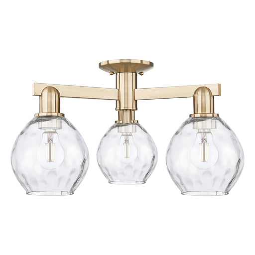 Innovations Waverly 24in 3-Light Semi-Flush Mount | Industrial Champagne Bronze Steel and Clear Glass | Kitchen & Hallway | 23.5 x | Model 716-3F-CB-G362