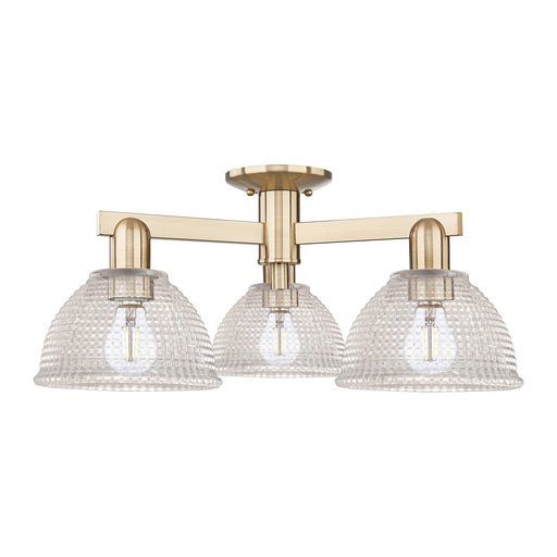 Innovations Arietta 26in 3-Light Semi-Flush Mount | Industrial Champagne Bronze Steel and Clear Glass | Entryway & Hallway | 25.5 x | Model 716-3F-CB-G422