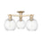 Innovations Preston 3Lt 25" Globe Semi-Flush, CBZ/Clear - 716-3F-CB-G458-7CL