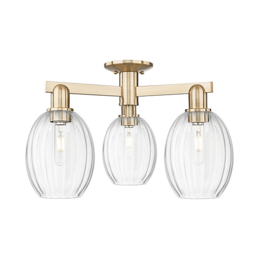Innovations Preston 3Lt 24" Bulb Semi-Flush, CBZ/Clear - 716-3F-CB-G459-6CL