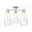Innovations Brookhaven Almond 3Lt 24" Semi-Flush, CBZ/Opal - 716-3F-CB-G480-6OP